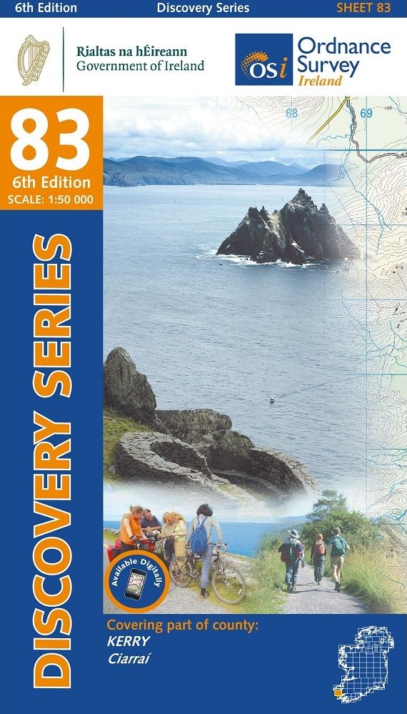 Online bestellen: Topografische kaart - Wandelkaart 83 Discovery Kerry (Caherciveen) | Ordnance Survey Ireland