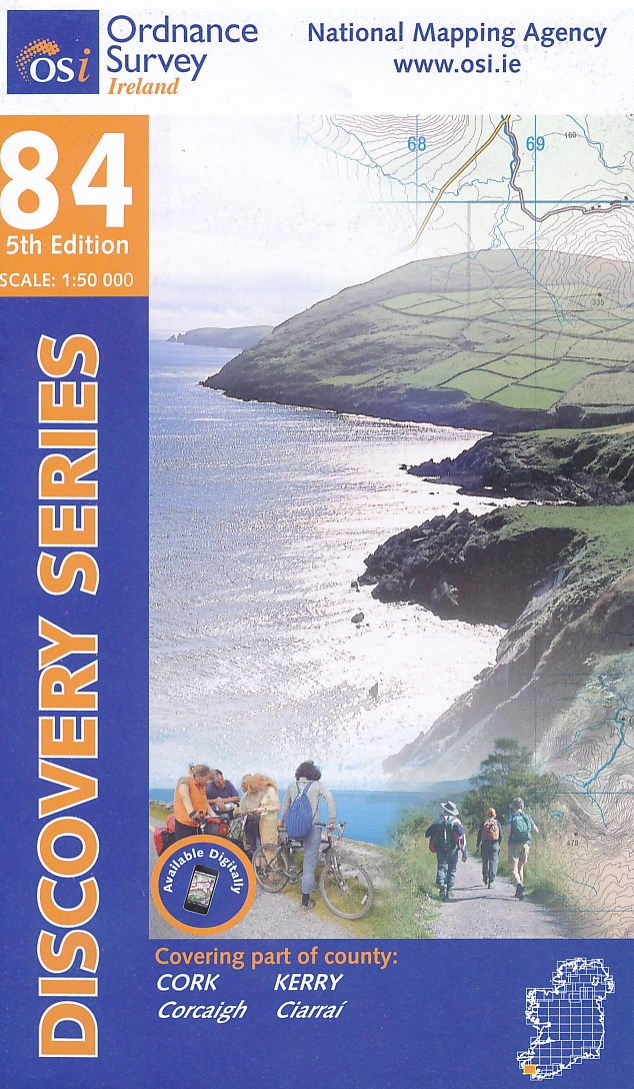 Online bestellen: Topografische kaart - Wandelkaart 84 Discovery Cork, Kerry | Ordnance Survey Ireland