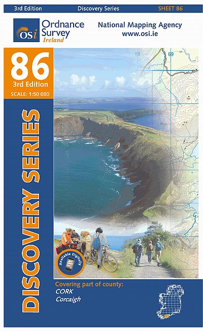 Online bestellen: Topografische kaart - Wandelkaart 86 Discovery Cork (Bandon) | Ordnance Survey Ireland