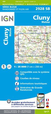Online bestellen: Wandelkaart - Topografische kaart 2928SB Cluny Matour | IGN - Institut Géographique National