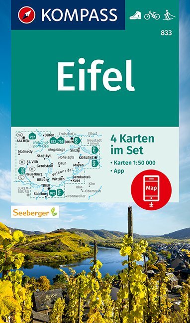 Online bestellen: Wandelkaart 833 Eifel | Kompass