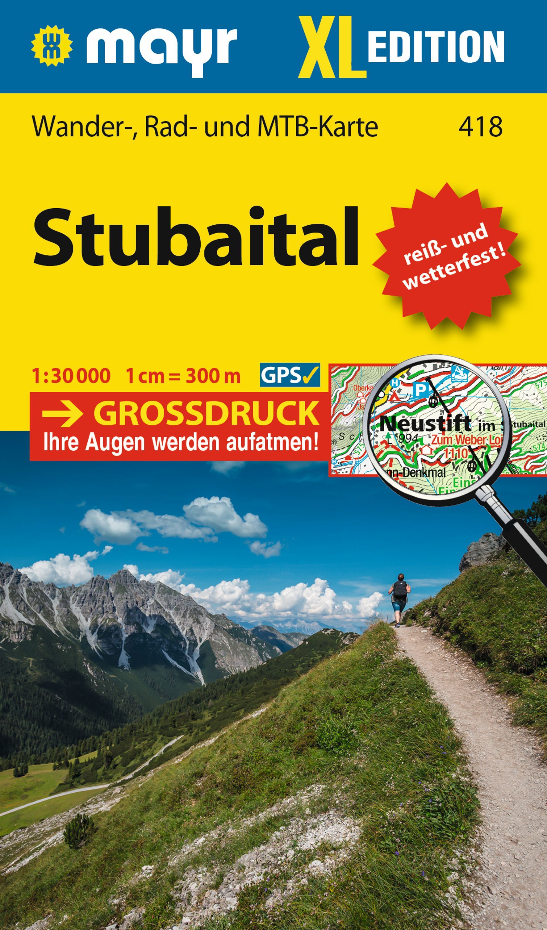 Online bestellen: Wandelkaart - Fietskaart 418 Stubaital XL | Mayr
