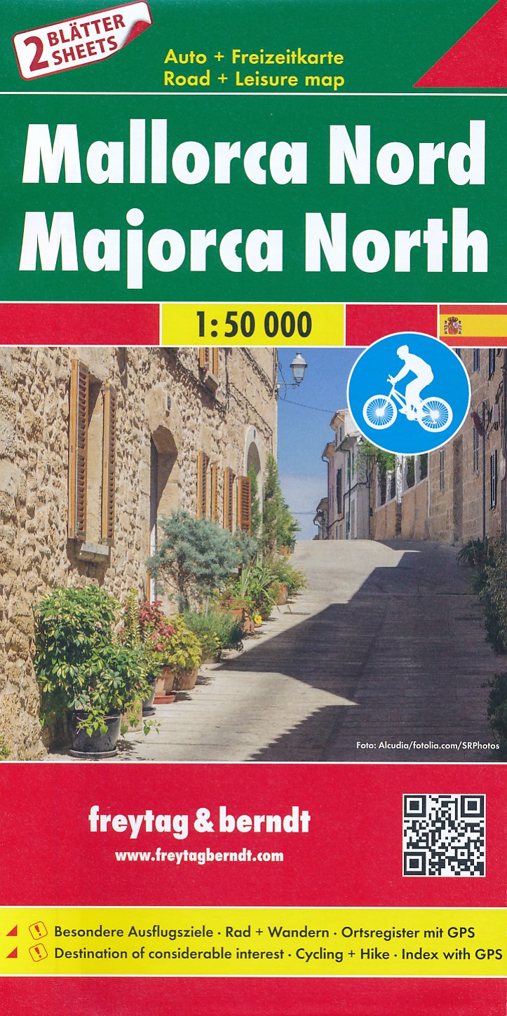 Online bestellen: Fietskaart - Wegenkaart - landkaart Mallorca Noord + Zuid | Freytag & Berndt