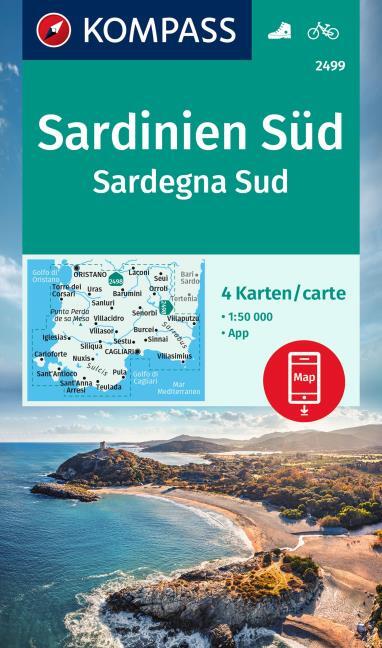 Online bestellen: Wandelkaart - Fietskaart 2499 Sardinien Süd - Sardegna Sud | Kompass