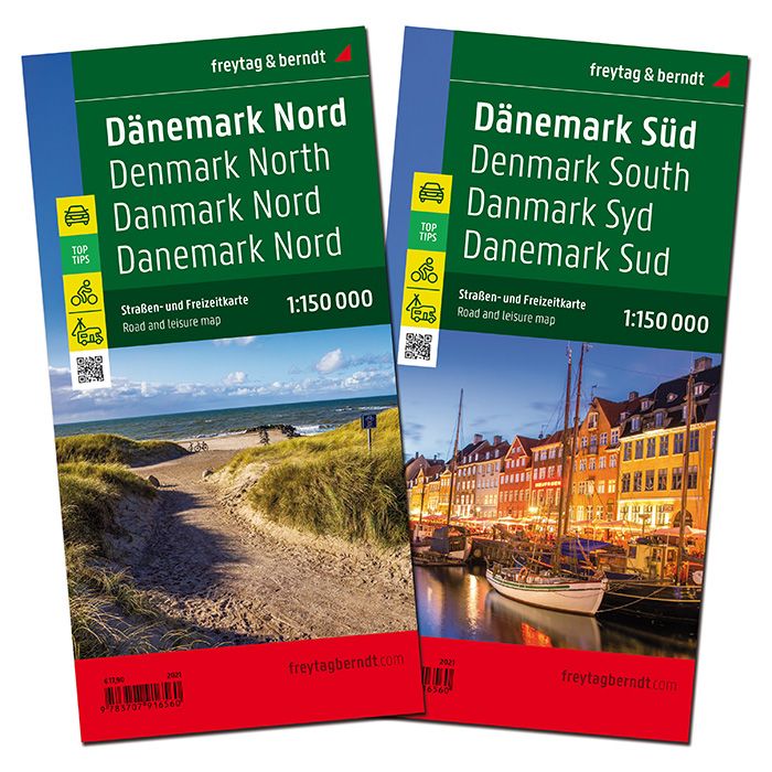 Online bestellen: Fietskaart - Wegenkaart - landkaart Denemarken | Freytag & Berndt
