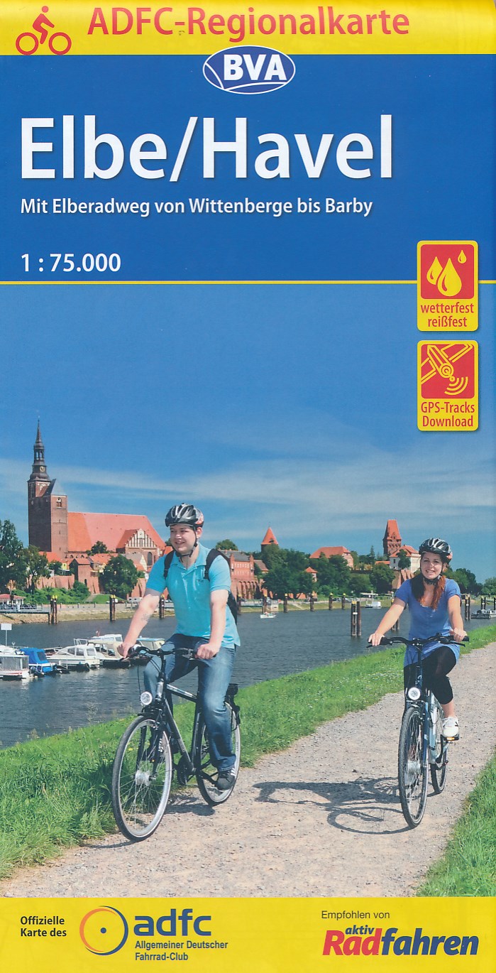 Online bestellen: Fietskaart ADFC Regionalkarte Elbe-Havel | BVA BikeMedia