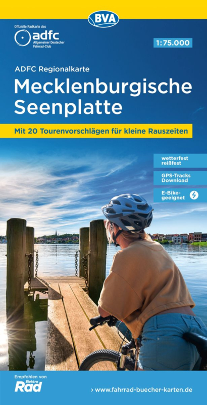 Online bestellen: Fietskaart ADFC Regionalkarte Mecklenburgische Seenplatte | BVA BikeMedia