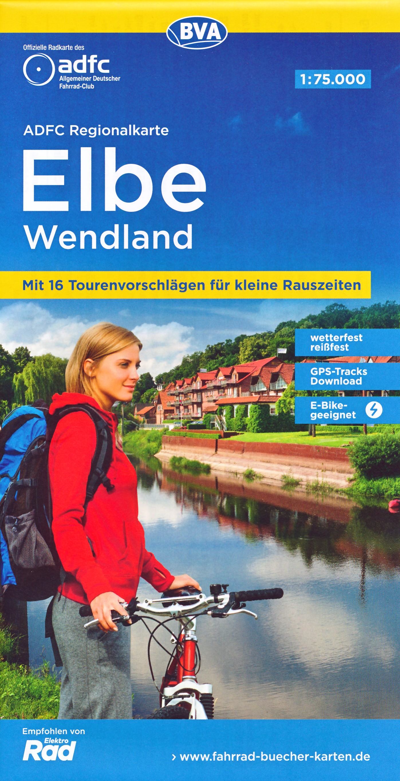 Online bestellen: Fietskaart ADFC Regionalkarte Elbe - Wendland | BVA BikeMedia