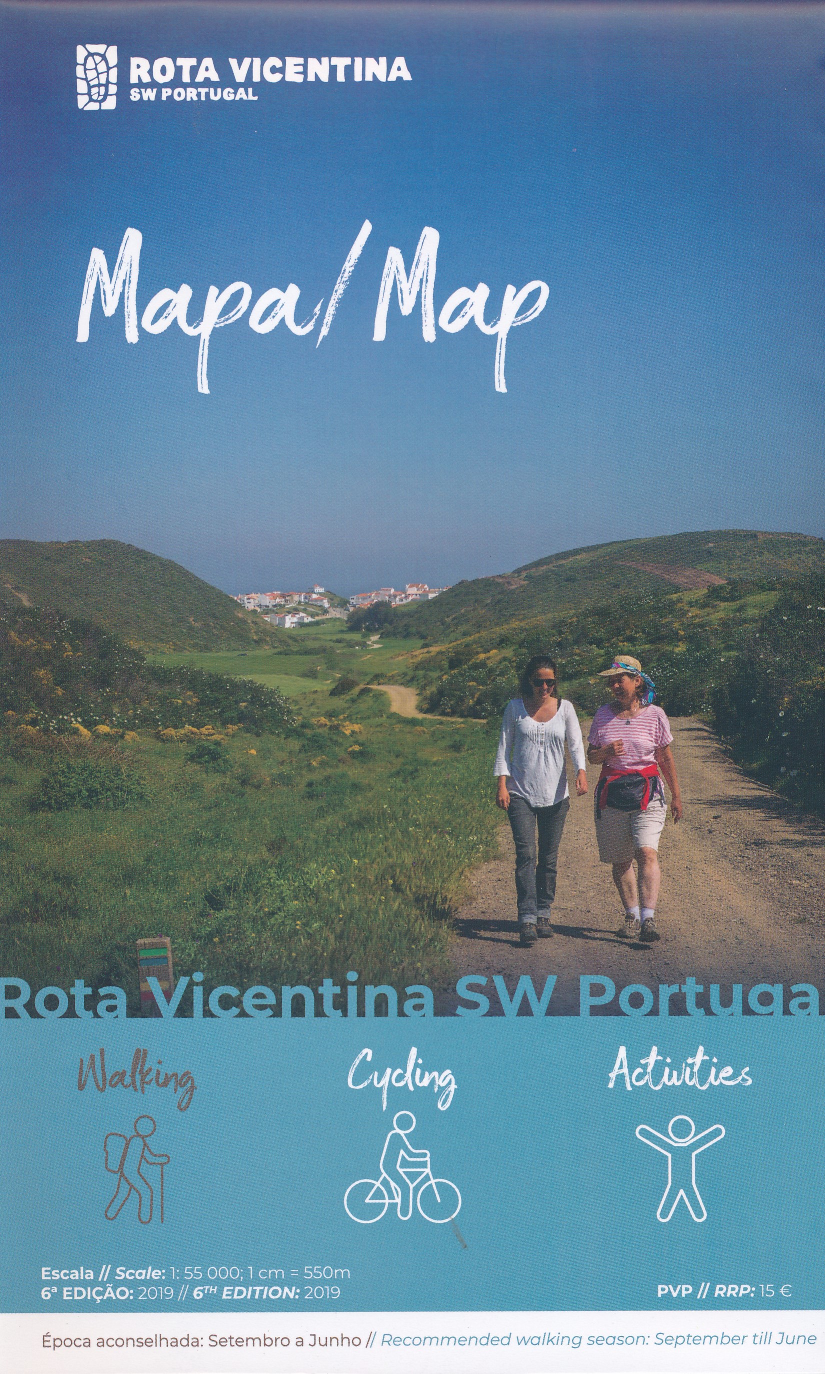 Online bestellen: Wandelkaart Rota Vicentina - zuidwest Portugal | Rota vicentina