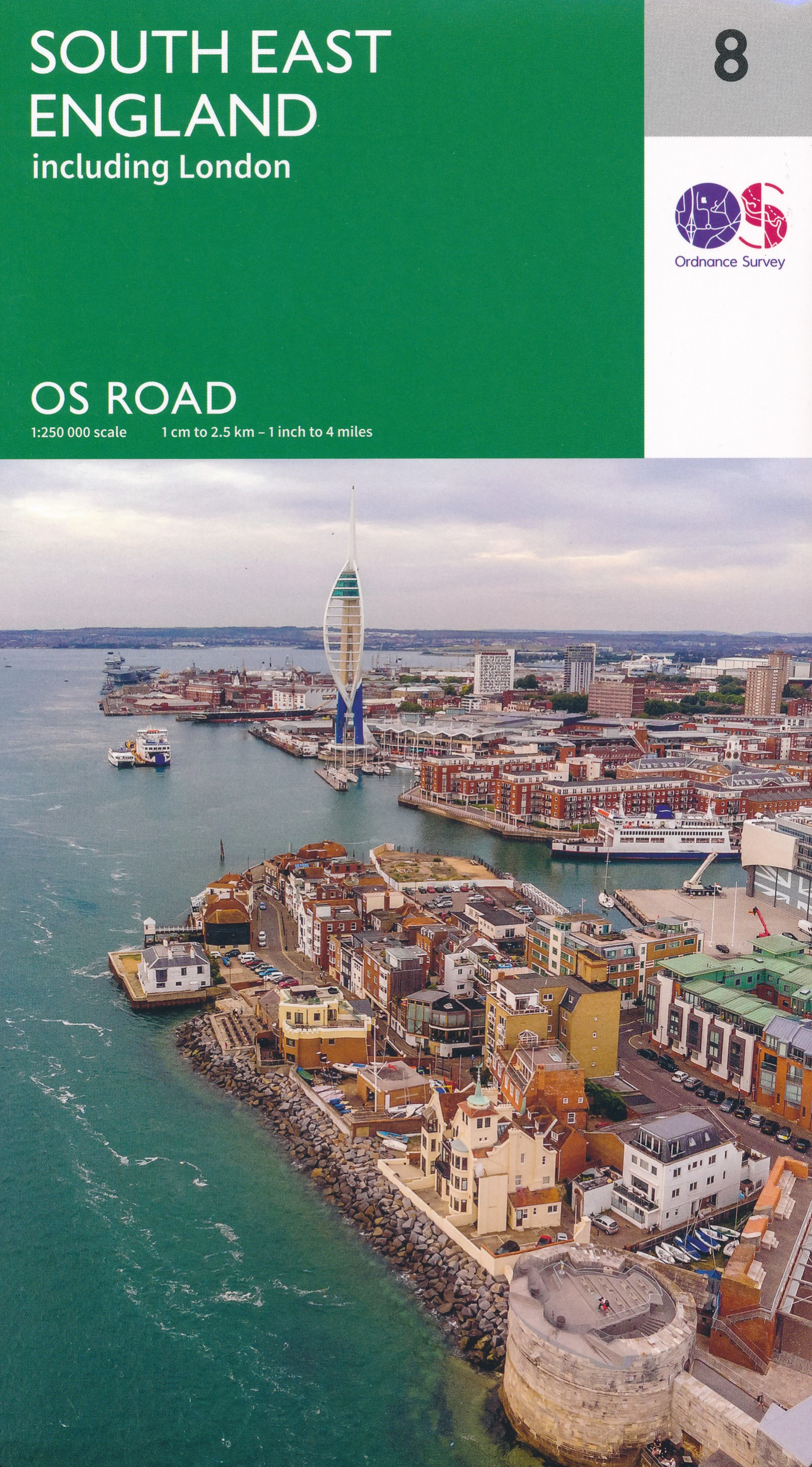 Online bestellen: Wegenkaart - landkaart 8 OS Road Map South East England including London | Ordnance Survey