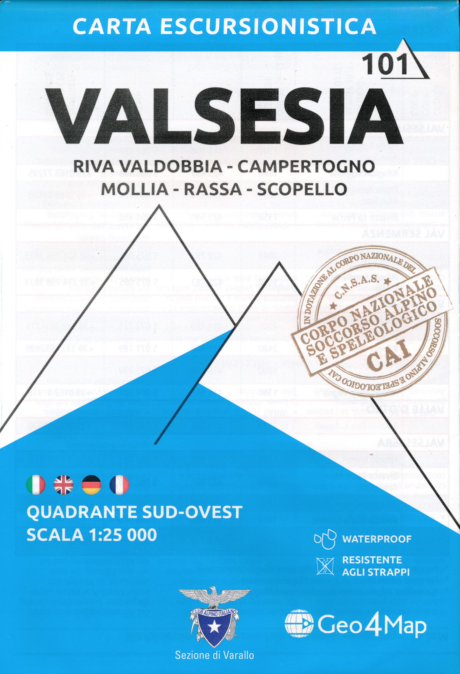 Online bestellen: Wandelkaart - Topografische kaart 101 Valsesia - Riva Valdobbia | Geo4Map