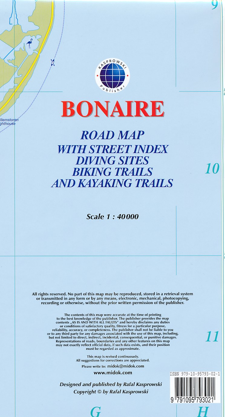 Online bestellen: Wegenkaart - landkaart Bonaire | Kasprowski Maps