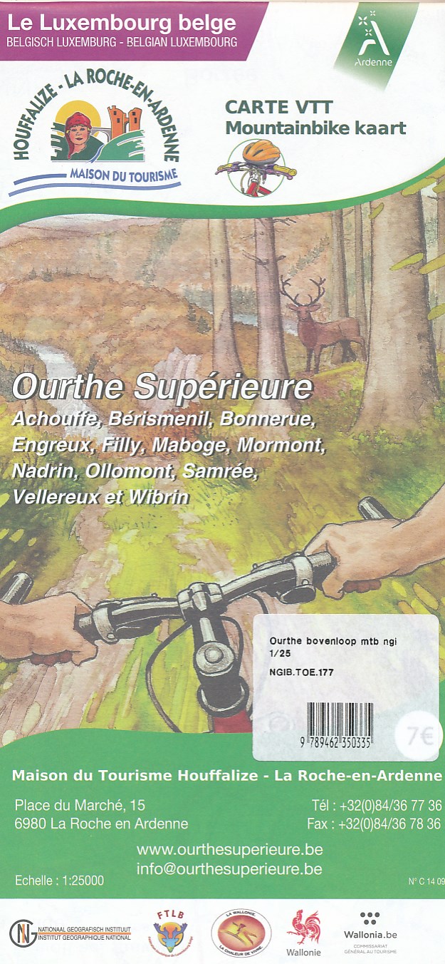 Online bestellen: Fietskaart 177 Mountainbike Ourthe bovenloop VTT | NGI - Nationaal Geografisch Instituut