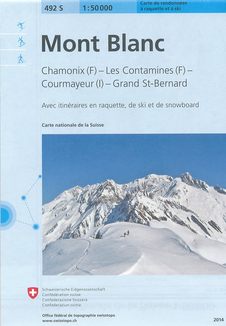 Online bestellen: Wandelkaart - Topografische kaart 492S Ski kaart Mont Blanc | Swisstopo