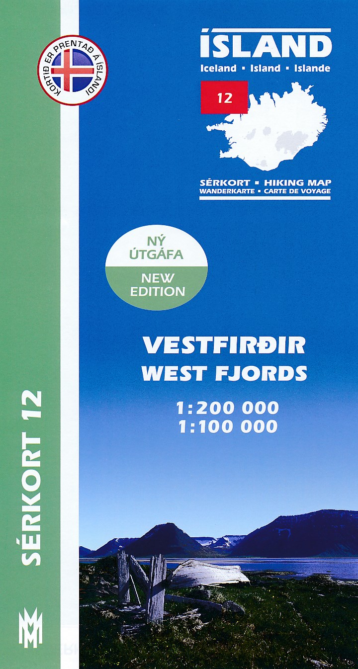Online bestellen: Wandelkaart 12 Serkort Vestfirdir - West Fjords - IJsland | Mal og Menning