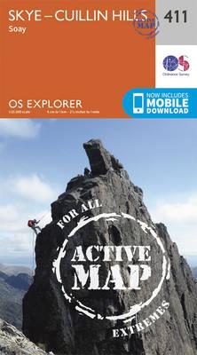 Online bestellen: Wandelkaart 411 OS Explorer Map | Active Skye, Cuillin Hills (Active) | Ordnance Survey