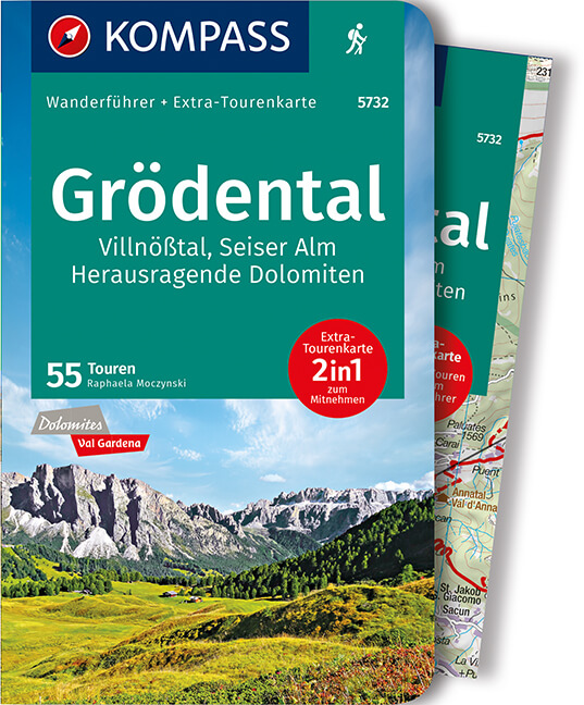 Online bestellen: Wandelgids 5732 Wanderführer Dolomiten 1 - Grödental, Villnösstal, Seiser Alm | Kompass