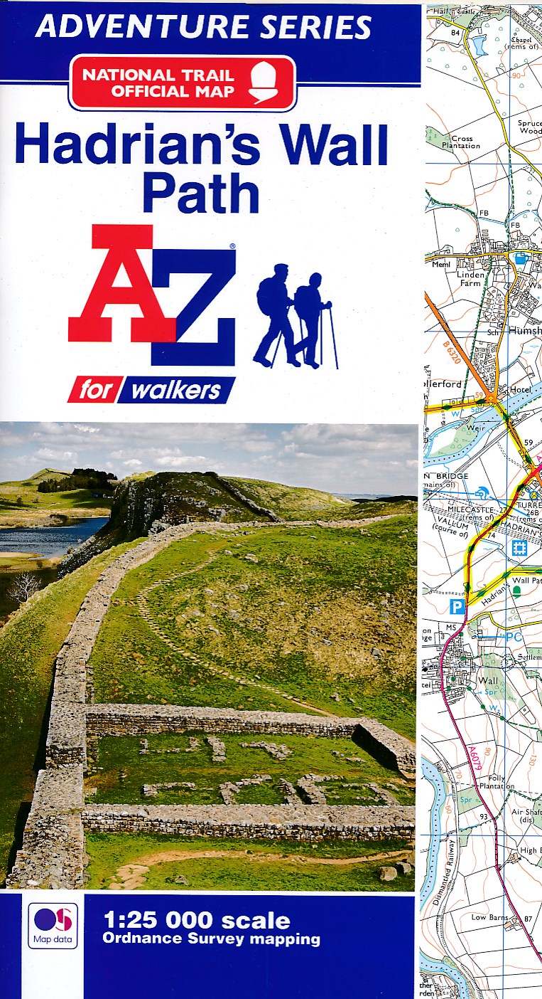 Online bestellen: Wandelkaart Adventure Atlas Hadrian's Wall Path | A-Z Map Company