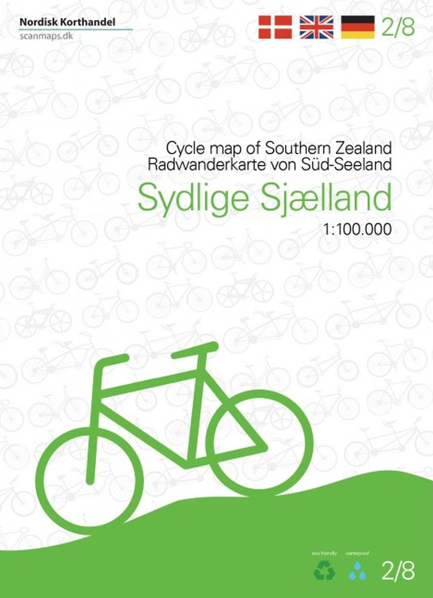 Online bestellen: Fietskaart 2 Sydlige Sjælland, Møn, Lolland og Falster Cykelkort | Scanmaps