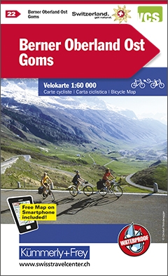 Online bestellen: Fietskaart 22 Berner Oberland Ost - Goms | Kümmerly & Frey