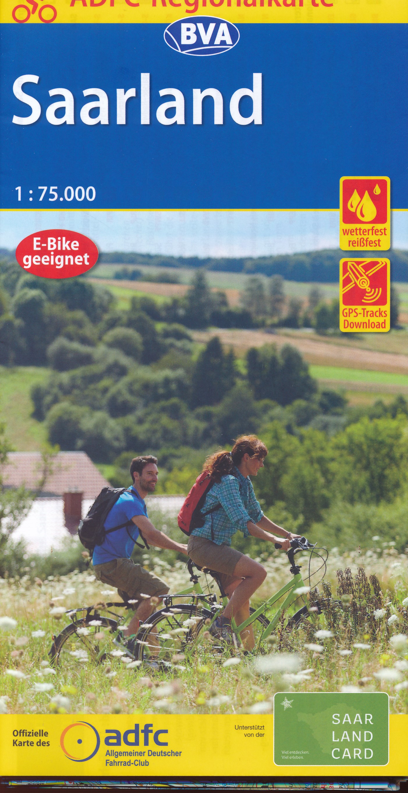 Online bestellen: Fietskaart ADFC Regionalkarte Saarland | BVA BikeMedia
