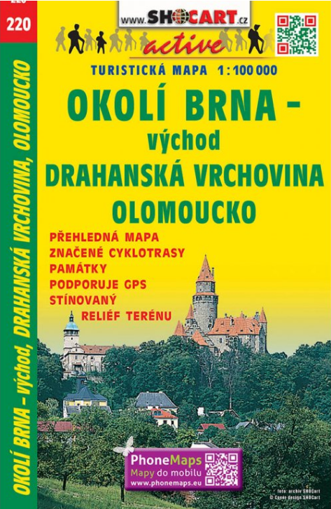 Online bestellen: Fietskaart 220 Okolí Brna východ, Drahanská vrch. | Shocart