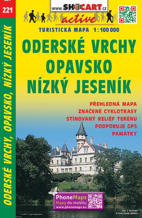 Online bestellen: Fietskaart 221 Oderské vrchy, Opavsko, Nízký Jeseník | Shocart