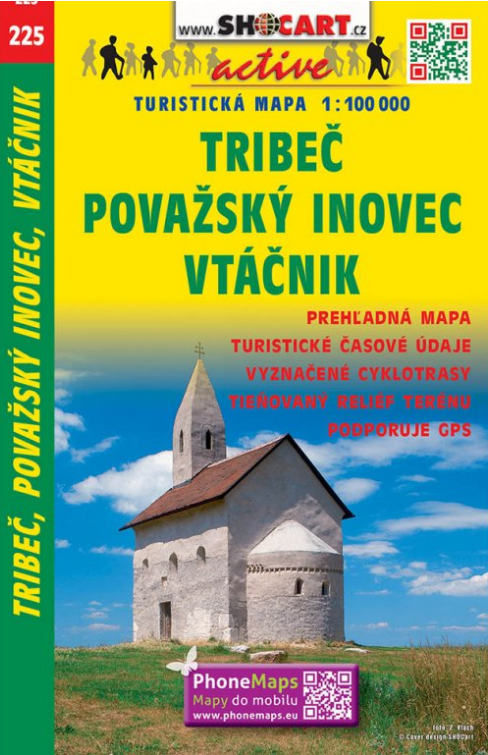 Online bestellen: Fietskaart 225 Tribeč, Považský Inovec, Vtáčnik | Shocart