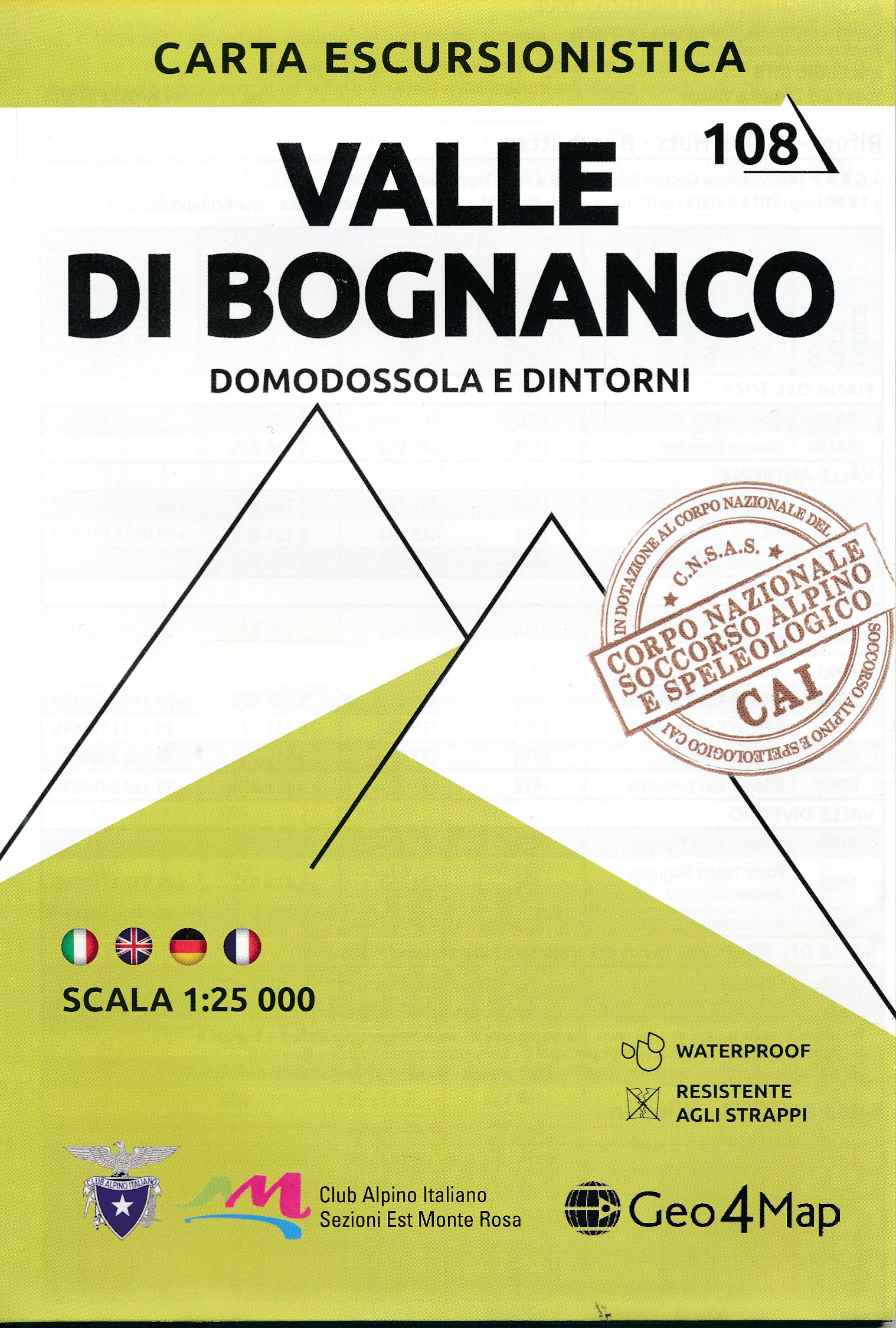 Online bestellen: Wandelkaart 108 Valle di Bognanco - Domodossola e dintorni | Geo4Map