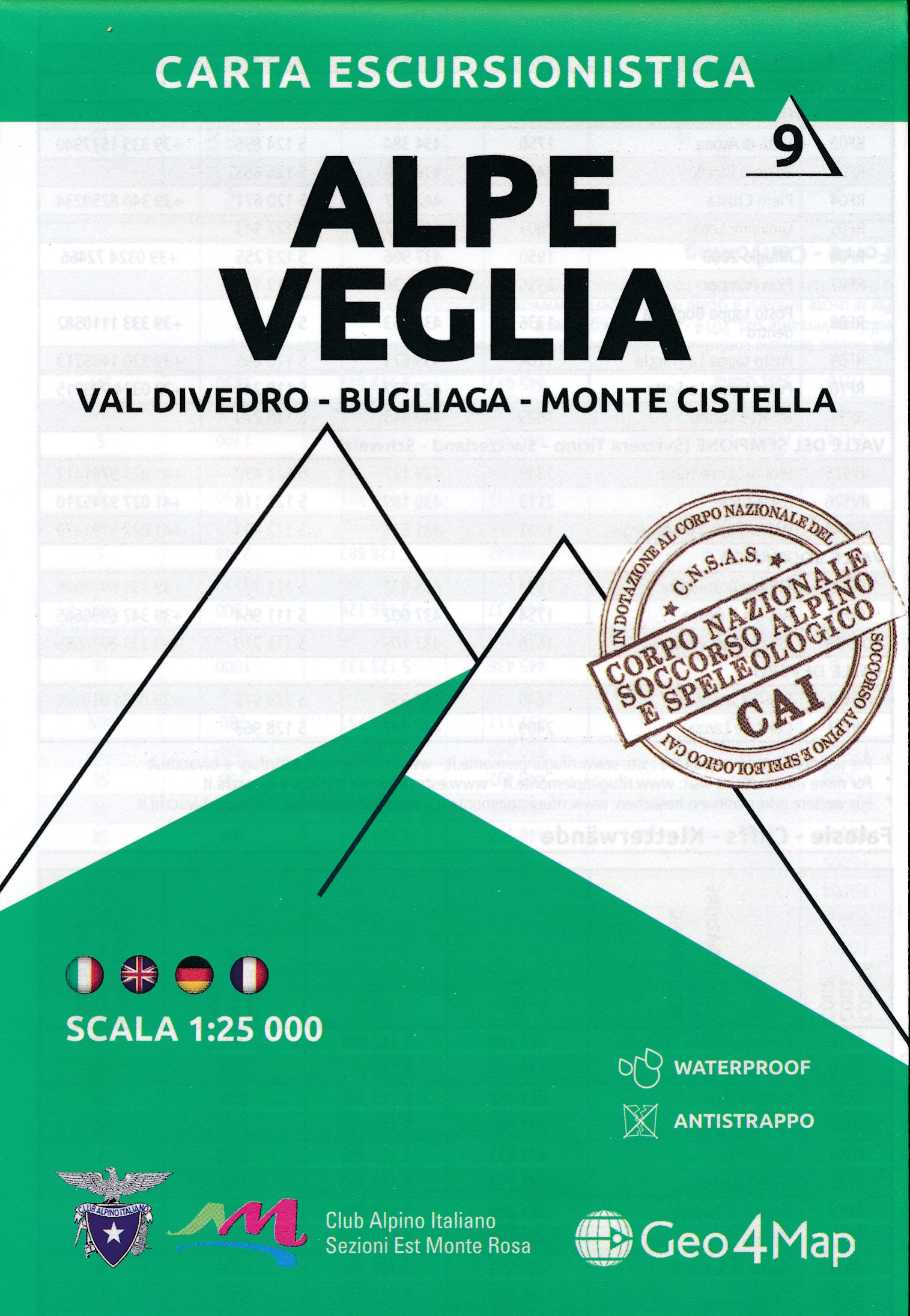 Online bestellen: Wandelkaart 9 Alpe Veglia | Geo4Map