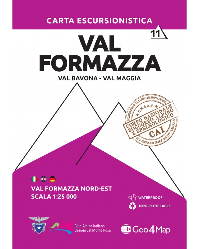 Online bestellen: Wandelkaart 11 Val Formazza | Geo4Map