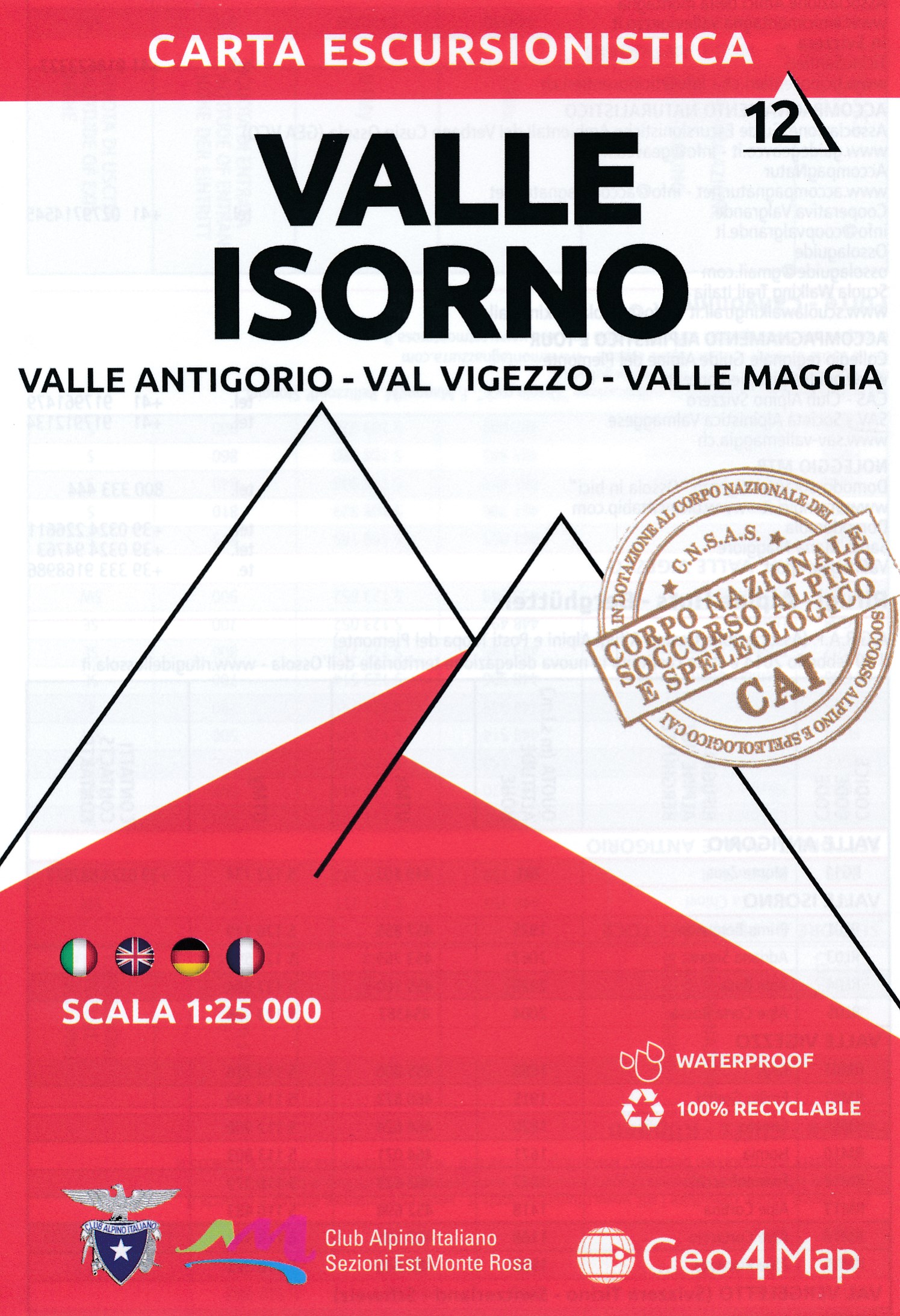 Online bestellen: Wandelkaart 12 Val Isorno | Geo4Map