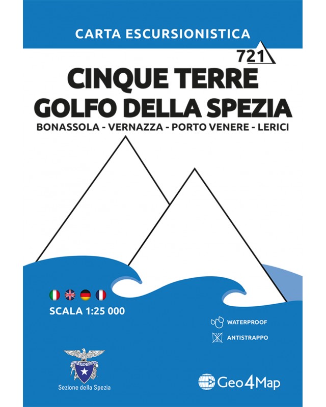 Online bestellen: Wandelkaart 721 Cinque Terre - Golfo della Spezia | Geo4Map