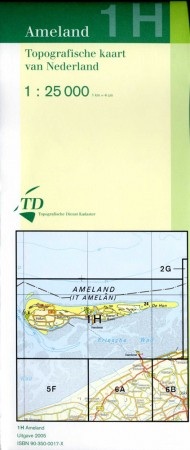 Topografische kaart - Wandelkaart 1 H Ameland | Kadaster  | 