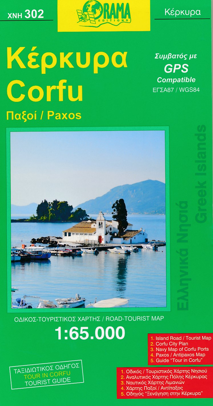 Online bestellen: Wegenkaart - landkaart - Fietskaart 302 Corfu - Korfoe | Orama