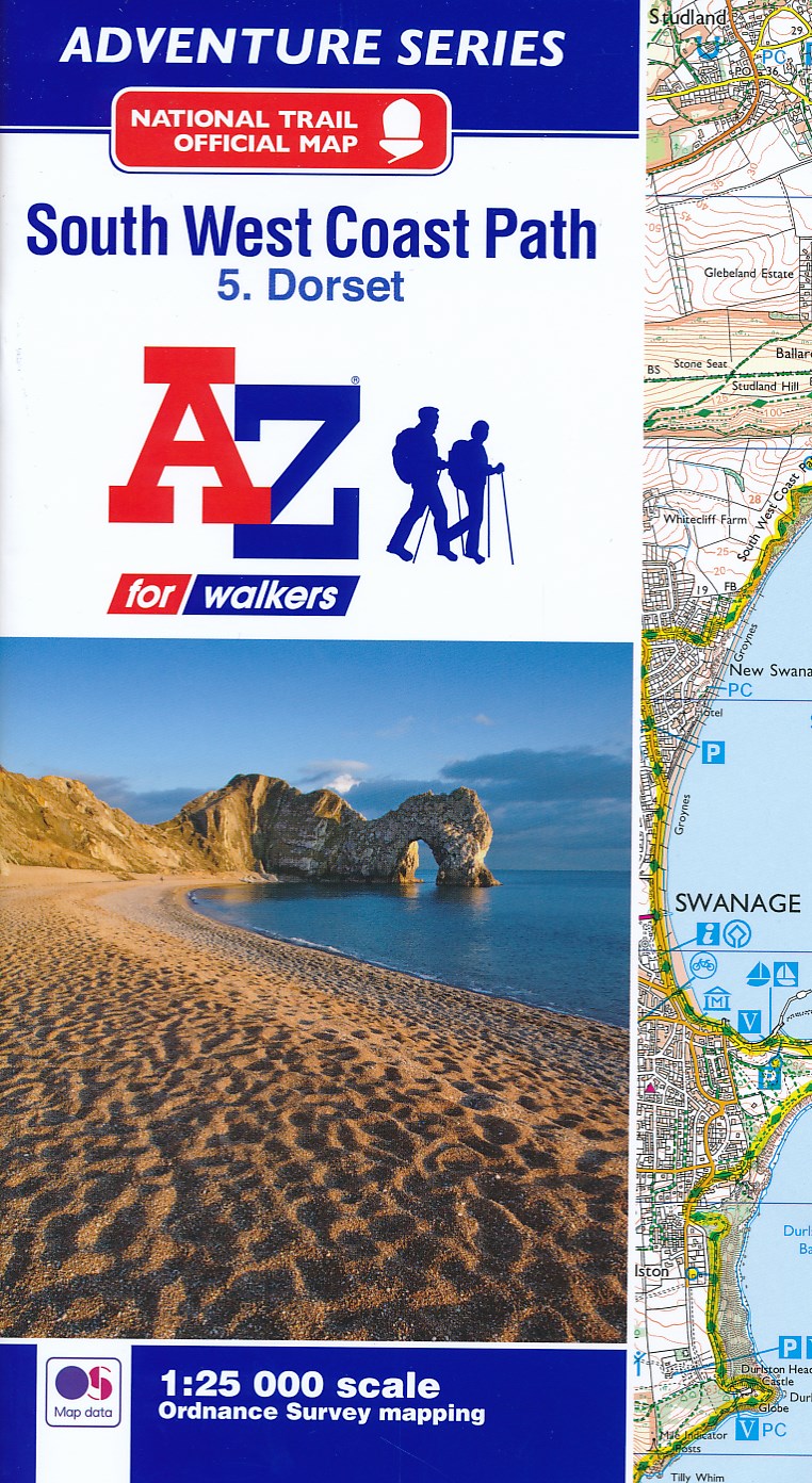 Online bestellen: Wandelatlas 5 Adventure Atlas South West Coast Path - Dorset | A-Z Map Company