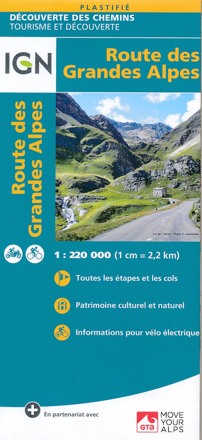 Online bestellen: Wegenkaart - landkaart - Fietskaart Route des Grande Alps met GR5 | IGN - Institut Géographique National