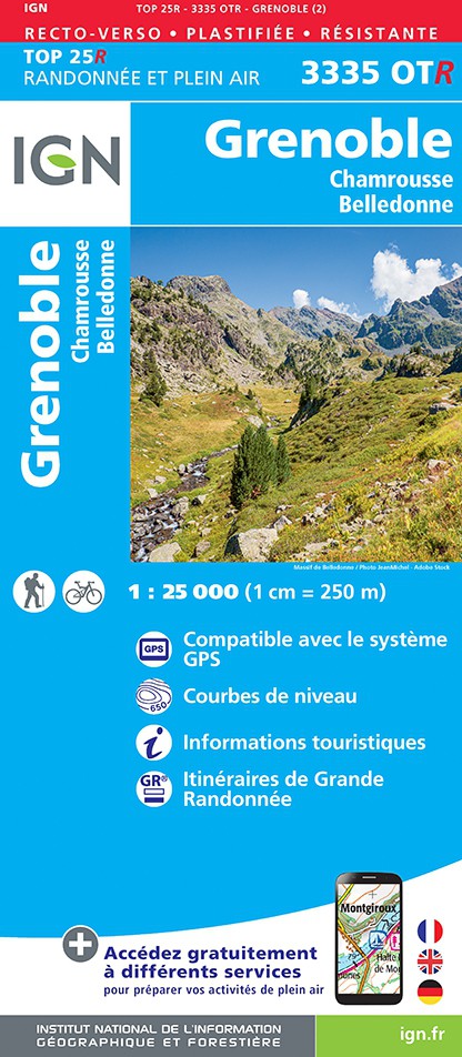 Online bestellen: Wandelkaart - Topografische kaart 3335OTR Grenoble | IGN - Institut Géographique National