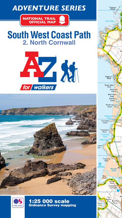 Online bestellen: Wandelatlas 2 Adventure Atlas South West Coast Path North Cornwall | A-Z Map Company