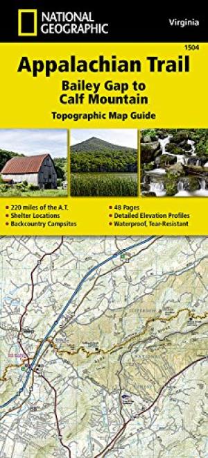 Online bestellen: Wandelgids 1504 Topographic Map Guide Appalachian Trail - Bailey Gap to Calf Mountain | National Geographic