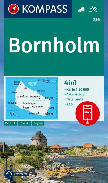 Online bestellen: Wandelkaart 236 Bornholm | Kompass