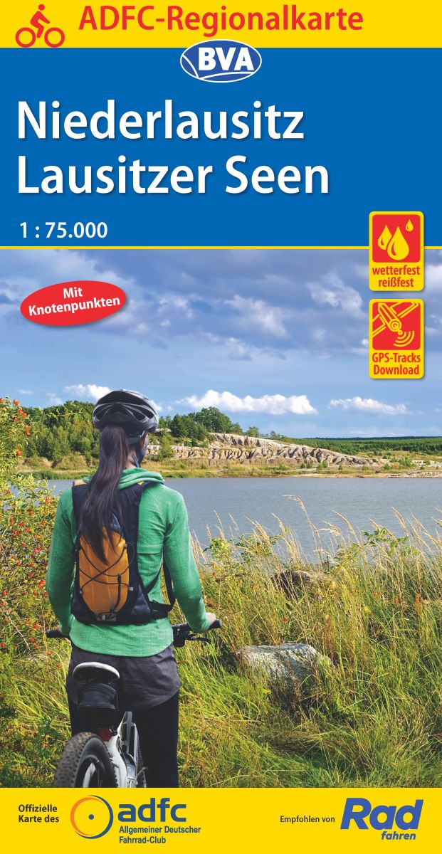 Fietskaart ADFC Regionalkarte Niederlausitz - Lausitzer Seen | BVA Bik