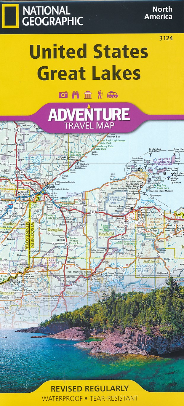 Online bestellen: Wegenkaart - landkaart 3124 Great Lakes | National Geographic