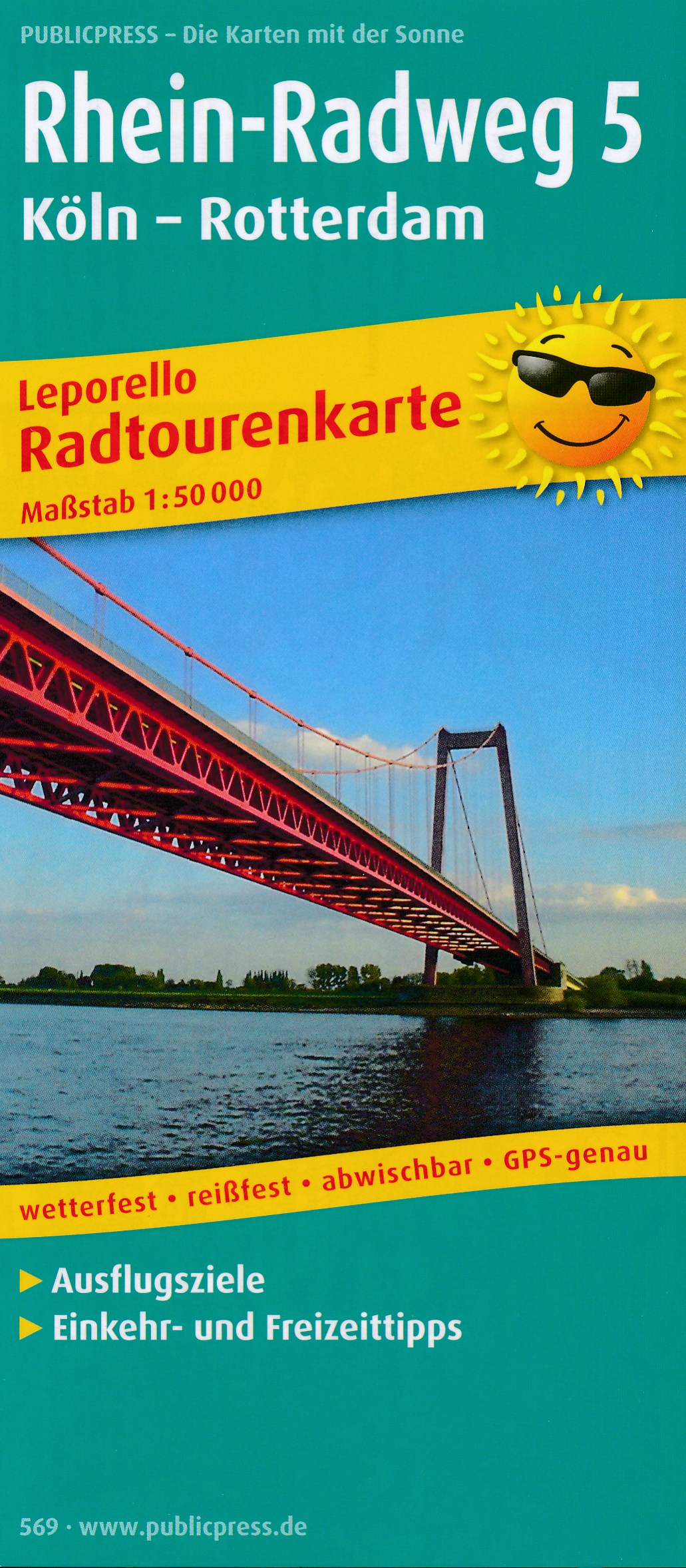 Online bestellen: Fietskaart Rhein Radweg 5 | Publicpress