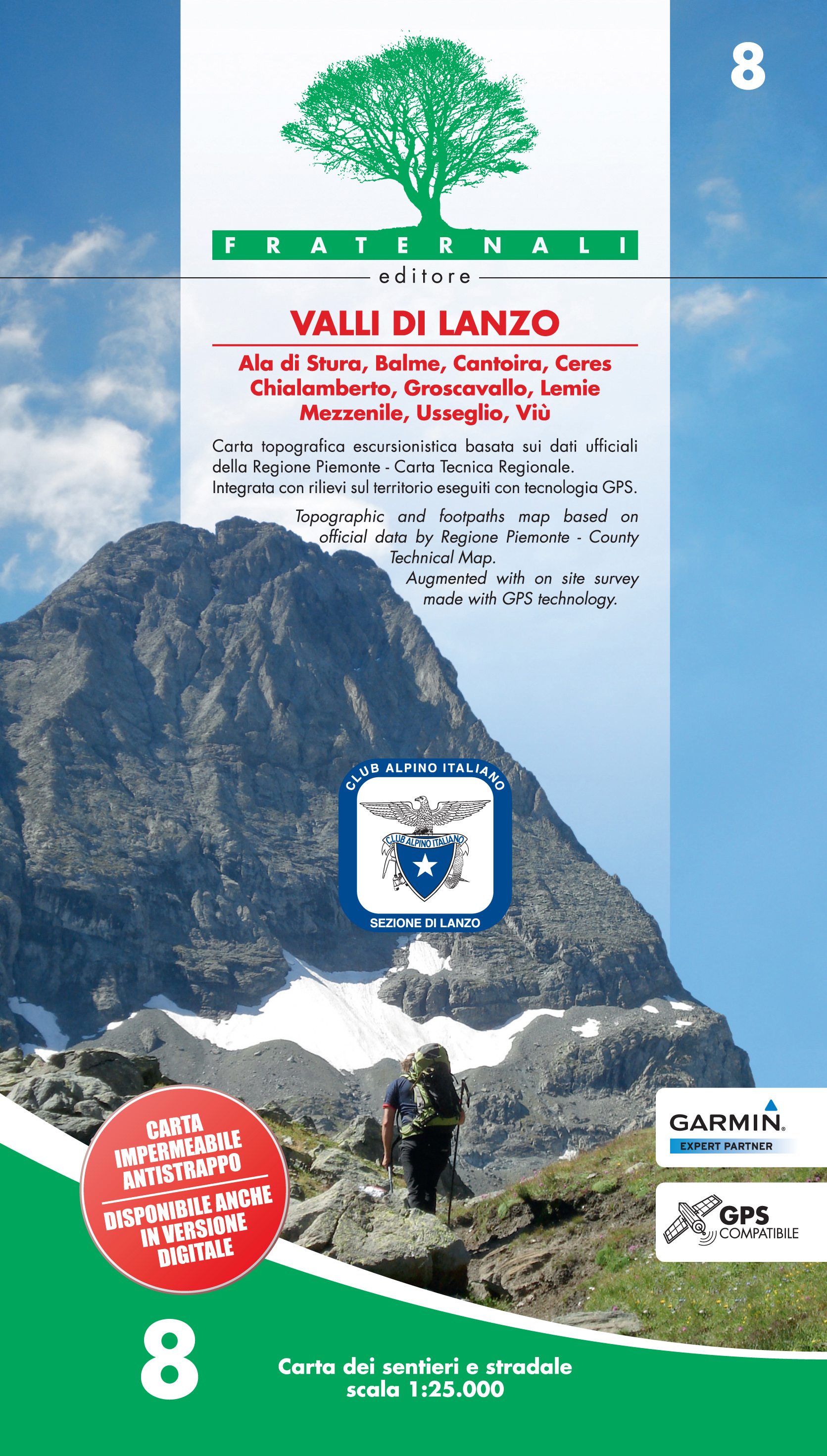 Online bestellen: Wandelkaart 08 Valli di Lanzo | Fraternali Editore