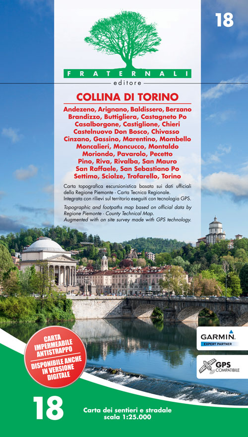 Online bestellen: Wandelkaart 18 Collina de Torino | Fraternali Editore