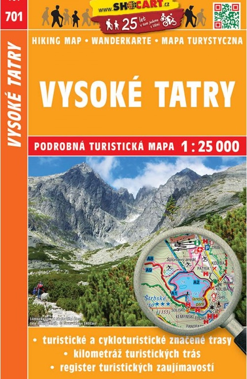 Online bestellen: Wandelkaart 701 Vysoké Tatry - Hoge Tatra | Shocart