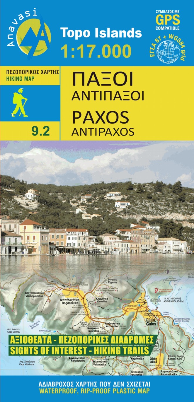 Online bestellen: Wandelkaart 9.2 Paxos - Antipaxos | Anavasi