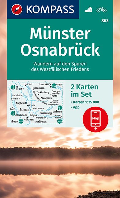 Online bestellen: Wandelkaart 863 Münster - Osnabrück | Kompass