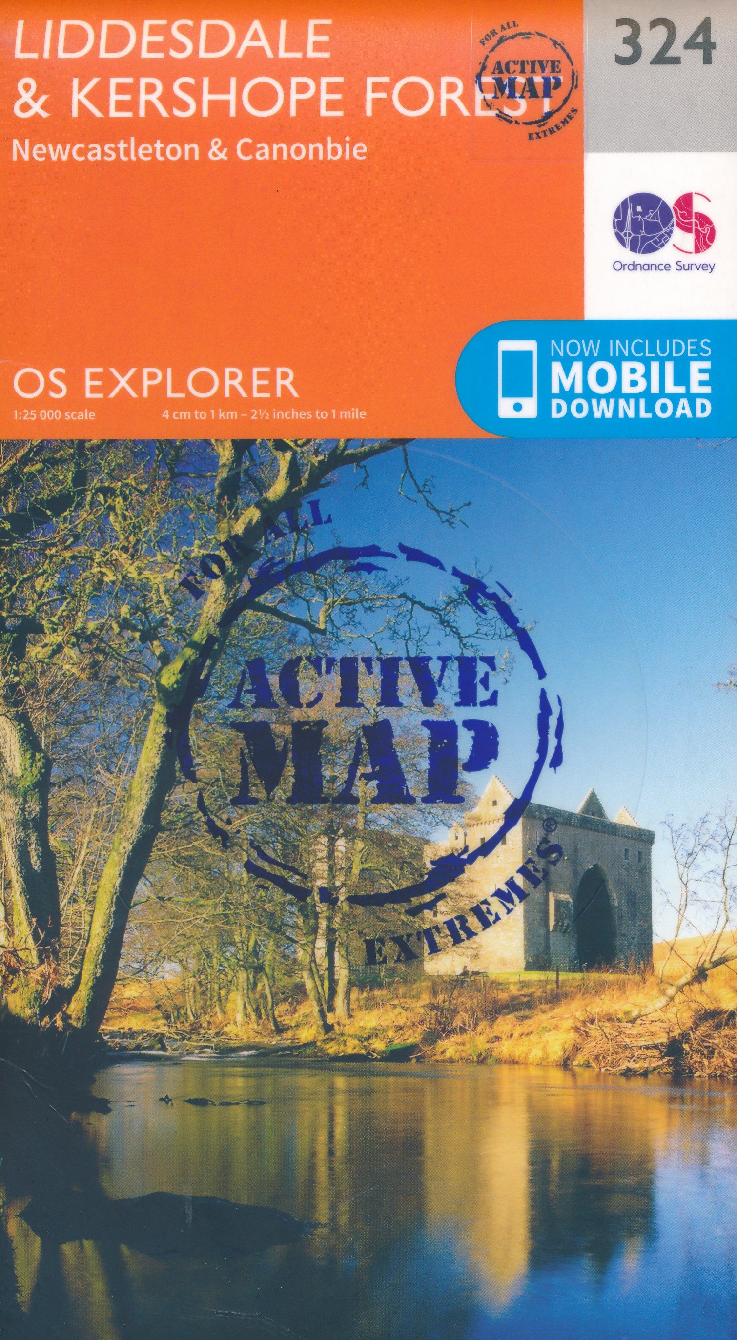 Online bestellen: Wandelkaart - Topografische kaart 324 OS Explorer Map | Active Liddesdale & Kershope Forest | Ordnance Survey